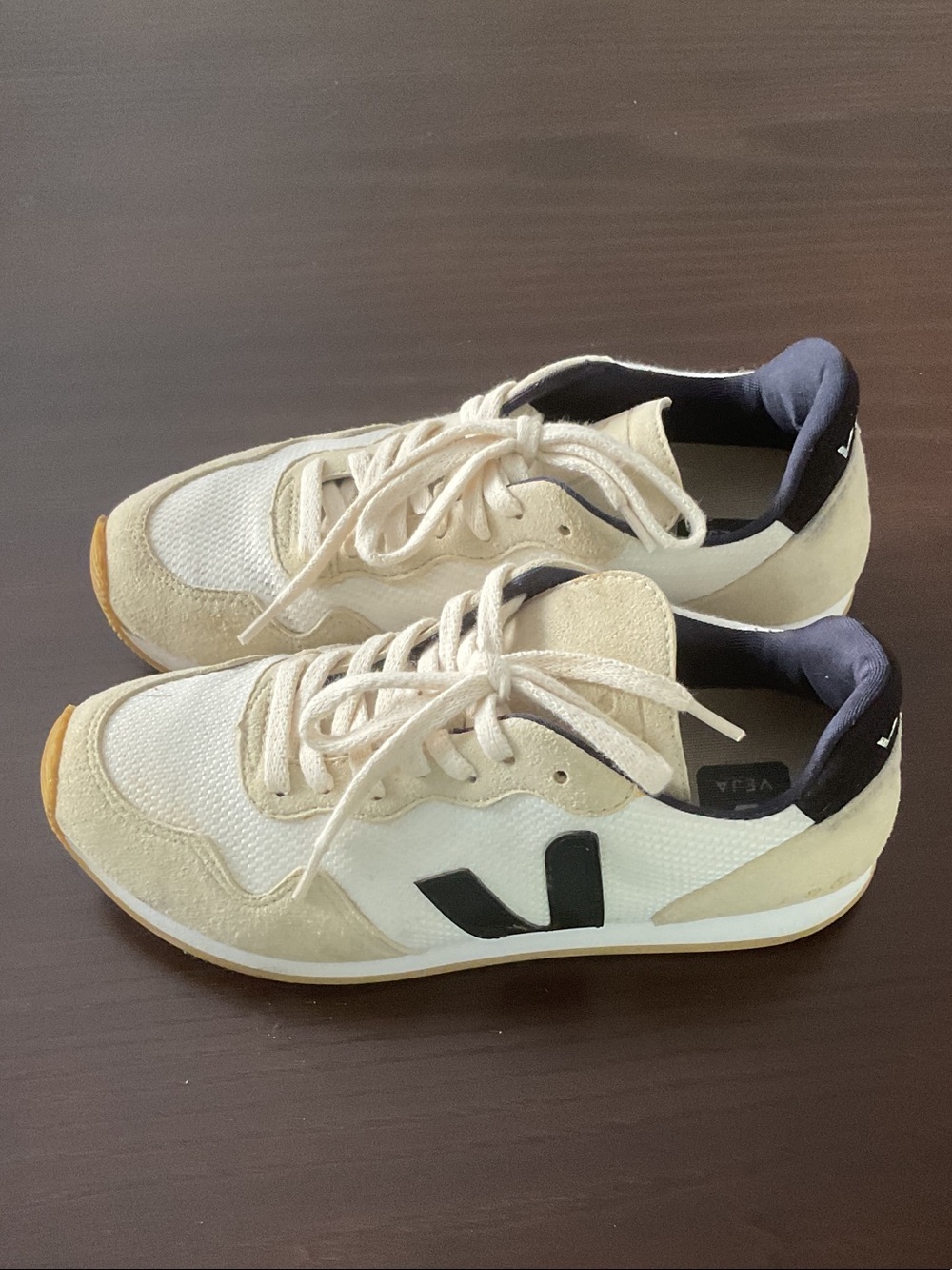 Veja Retro Runner Sneakers in Cream and Black